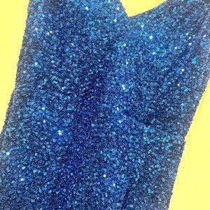 Blue sequin formal dress